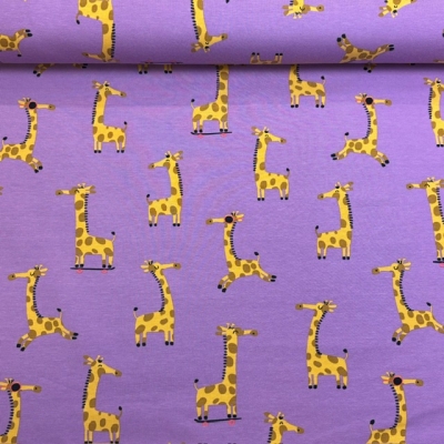 Jersey ♥ Giraffes | Giraffen lavendel